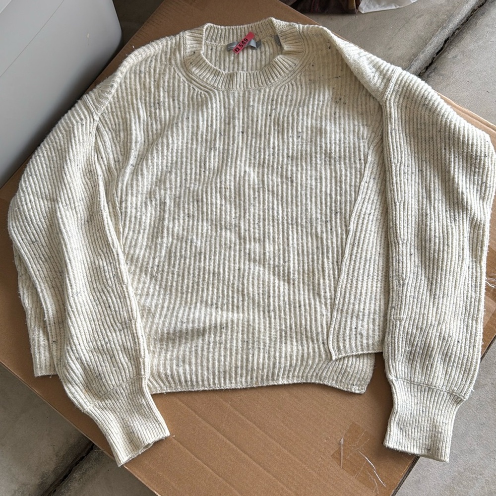 Vince wool cashmere ribbed cozy sweater cream color medium